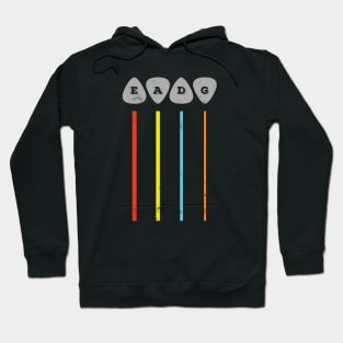 EADG Bass Strings Guitar Picks Colorful Theme Hoodie